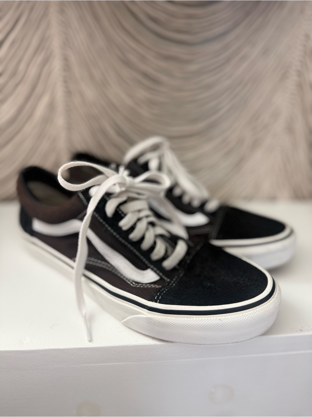 Old school black with white stripe vans